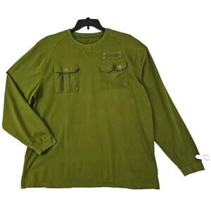 Googl Australia ~Men's 2XL~ Olive-Gree Long Sleeve T-Shirt Logo Tech Company.